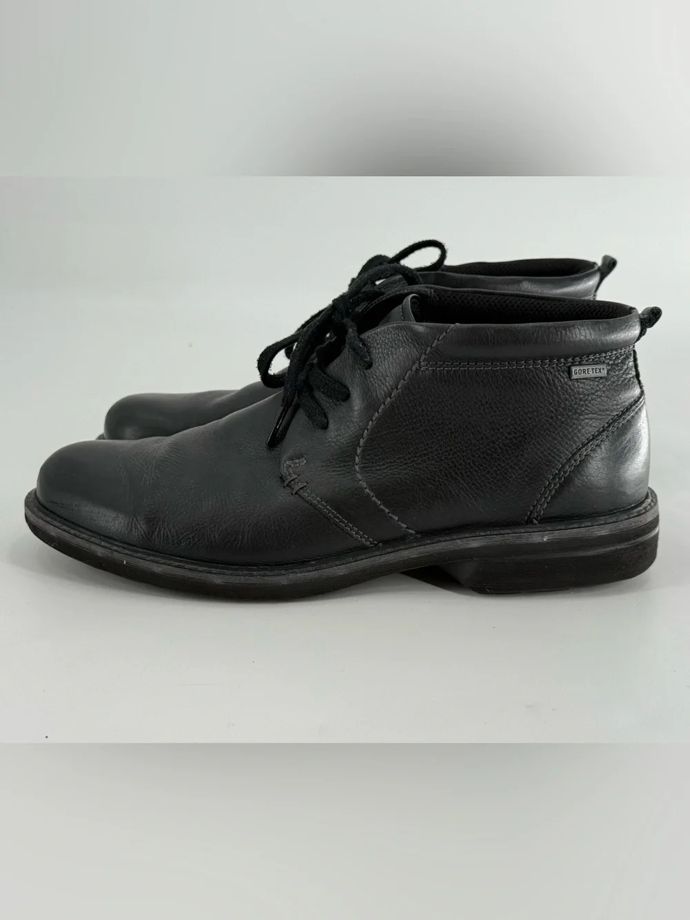 Ecco Men's Lace Up Chukka Boots Black Leather Gore Tex 45 /   11-11.5